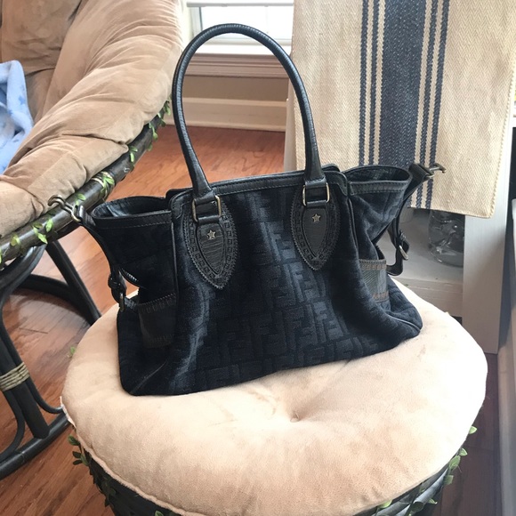 Fendi Handbags - Fendi Black Velvet Handbag